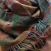 Фактурный шарф из пряжи ручного прядения