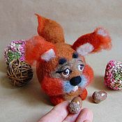 Куклы и игрушки handmade. Livemaster - original item Squirrel with nuts, author`s felted toy made of wool. Handmade.