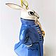 Фарфоровая статуэтка - кокольчик: " Кролик с часами ". Статуэтки. Styash. Ярмарка Мастеров.  Фото №5
