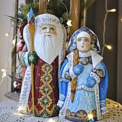 Сувениры и подарки handmade. Livemaster - original item Santa Claus and snow maiden(26 and 24cm). Handmade.