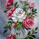 Order The picture is made of wool still life with roses. Galina Ansiforova. Livemaster. . Pictures Фото №3