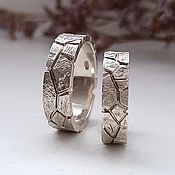 Свадебный салон handmade. Livemaster - original item Paired wedding rings, silver (Ob66). Handmade.