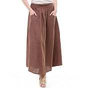 Одежда handmade. Livemaster - original item Brown linen boho skirt. Handmade.