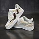 Кроссовки белые Nike Air Force 1 унисекс, кастом, ручная роспись, змея. Кроссовки. Olgavolgoart. Роспись одежды и обуви. Кастом. Ярмарка Мастеров.  Фото №4