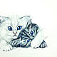 PRINT cats, White and gray, print for children. Pictures. Belasla. Online shopping on My Livemaster.  Фото №2