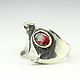 Order Ring 'Wave With a Stone' made of 925 silver and garnet HH0039. Sunny Silver. Livemaster. . Rings Фото №3
