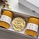 Подарочный набор свечей из пчелиного воска «Honey mood”. Свечи. JULIET CANDLES BOUTIQUE (juliet-candles). Интернет-магазин Ярмарка Мастеров.  Фото №2