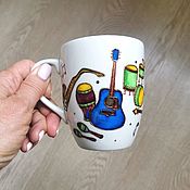 Посуда handmade. Livemaster - original item Tea Mug Music. Hand painted. Gift.. Handmade.