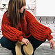 Red cardigan with voluminous sleeves, Cardigans, Moscow,  Фото №1