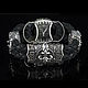 Заказать Мужской браслет с черепом  "Blazing 2". Yeti-Jeweler. Ярмарка Мастеров. . Браслет жесткий Фото №3