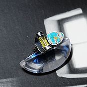 Украшения handmade. Livemaster - original item Ring: Turquoise and Heliodor ring 