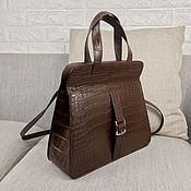 Сумки и аксессуары handmade. Livemaster - original item Women`s handbag, genuine crocodile leather, brown color.. Handmade.