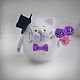 A cat in a hat with flowers, a gentleman cat, a gift for March 8, Stuffed Toys, Zhukovsky,  Фото №1