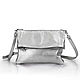 Silver Leather Crossbody Bag, Clutches, St. Petersburg,  Фото №1