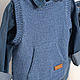 Заказать Жилет с карманом-кенгуру детский, р. 86. VA kids knitwear. Ярмарка Мастеров. . Жилет Фото №3