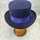 Blue short felt top hat ' Bon'. Hats1. Felt Hats Shop. My Livemaster. Фото №6