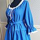 Long linen blue dress 'Sea breeze'. Dresses. Kupava - ethno/boho. Online shopping on My Livemaster.  Фото №2