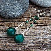 Украшения handmade. Livemaster - original item Silver earrings with emerald/sapphire/ruby 