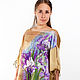 Copy of Satin hand painted tunic with irises, Blouses, Moscow,  Фото №1