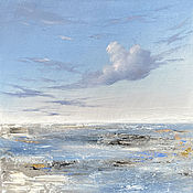 Картина маслом на холсте Абстрактный пейзаж Картина в интерьер Морская