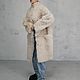 Дубленка двусторонняя с мехом тиградо muted beige. Дубленки. YANA KRAFT BRAND. Ярмарка Мастеров.  Фото №5