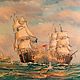 Винтаж: Картина «Морской Бой». Картины винтажные. Антиквариат и Винтаж. Интернет-магазин Ярмарка Мастеров.  Фото №2