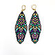 Large bright beaded earrings. Earrings. Handmade by Svetlana Sin. Online shopping on My Livemaster.  Фото №2