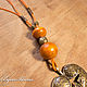 Pendant with beads handmade from wood 'Red Happiness'. Pendant. BijouSiberia. Online shopping on My Livemaster.  Фото №2