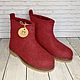 Boots on the sole of Burgundy. Felt boots. tolkovalenki. Online shopping on My Livemaster.  Фото №2