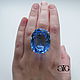 stunning beauty, very large swiss blue topaz 67.67 ct in luxurious silver ring!
