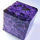 Charoit (50/50 mm cube) border of the Chara River and the Tokko River. Yakutia. Minerals. Stones of the World. My Livemaster. Фото №6