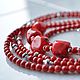 jewelry stones, jewelry beads, red beads, coral beads, red coral decoration gift, beautiful beads, buy beads necklace multi-row necklace
