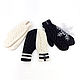 5 PCs. Mittens for lovers 'Two halves' knitted black and milk, Mittens, Orenburg,  Фото №1