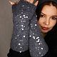 Mittens: knitted mitts with sequins from angora warm mittens for women. Mitts. Scarfland. My Livemaster. Фото №4