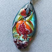 Украшения handmade. Livemaster - original item Pendant: Pomegranate on Labrador in the form of a pomegranate leaf.. Handmade.