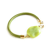 Украшения handmade. Livemaster - original item Jade bracelet, light green bracelet with jade 