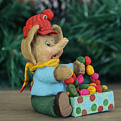 Сувениры и подарки handmade. Livemaster - original item Cotton Christmas tree collectible toy. Elephant with a box of toys.. Handmade.