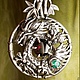 Кулон  оберег  Дом Дракона  из серебра с гранатом и зелёным агатом, Подвеска, Москва,  Фото №1