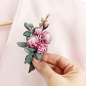 Украшения handmade. Livemaster - original item Brooch bouquet. Brooch made of silk 