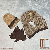 Аксессуары handmade. Livemaster - original item Hat, scarf gloves, set of accessories made of cashmere/merino. Handmade.