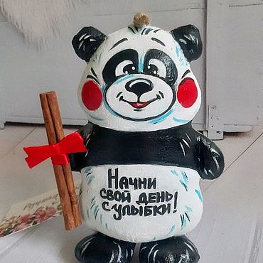 Куклы и игрушки ручной работы. Ярмарка Мастеров - ручная работа Кофейная панда ( Начни свой день с улыбки). Handmade.