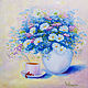 Still life with blue flowers Oil painting bouquet, Pictures, Sochi,  Фото №1