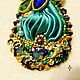 Комплект: синий кулон и серьги. Кулон с лентой Шибори. Кулон. Marinbijoux. Ярмарка Мастеров.  Фото №5