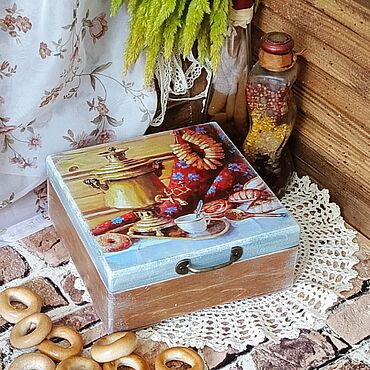 Шкатулка для хранения "У самовара". . Для дома и интерьера ручной работы - Ярмарка Мастеров Для дома и интерьера ручной работы. Ярмарка Мастеров - ручная работа Шкатулка для хранения "У самовара". Handmade.