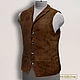 Adir vest made of genuine suede/leather (any color). Mens vests. Elena Lether Design. Online shopping on My Livemaster.  Фото №2