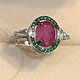 Серебряное кольцо с крупным природным рубином и цирконами. Кольца. OLVIKSOL JEWELRY STORE. Ярмарка Мастеров.  Фото №4