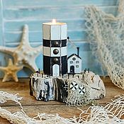 Для дома и интерьера handmade. Livemaster - original item candlesticks: Driftwood composition Brutal Lighthouse. Handmade.