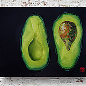Картины и панно handmade. Livemaster - original item Avocado oil painting fruit painting custom made. Handmade.