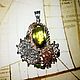 Order Pendant 'Network of Arachne' with citrine and chromediopsides. SELENA. Livemaster. . Pendants Фото №3