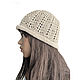 Summer knitted linen hat Edem. Hats1. avokado. Online shopping on My Livemaster.  Фото №2